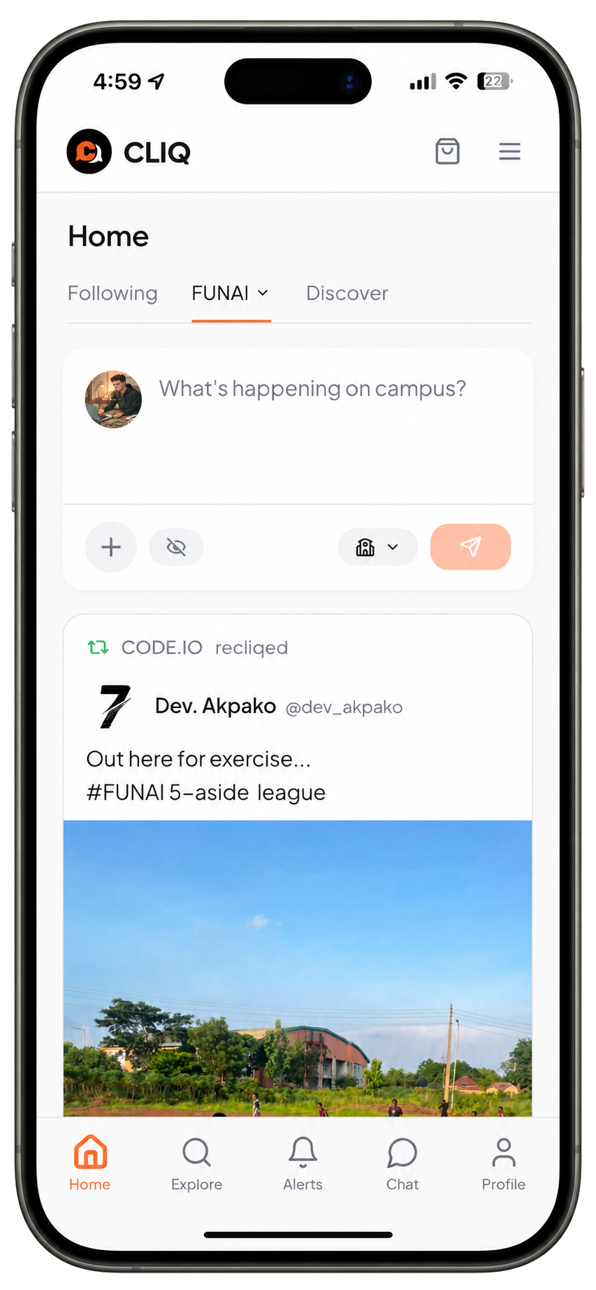 CLIQ app preview on phone